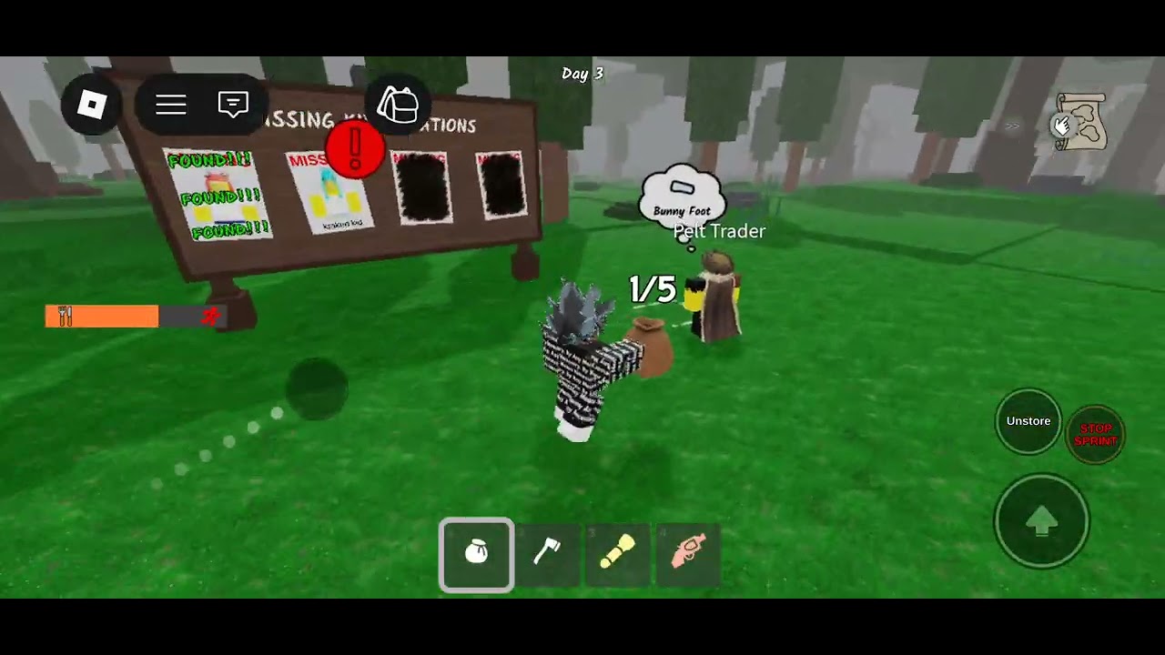 Playing 99 nights in forest 
