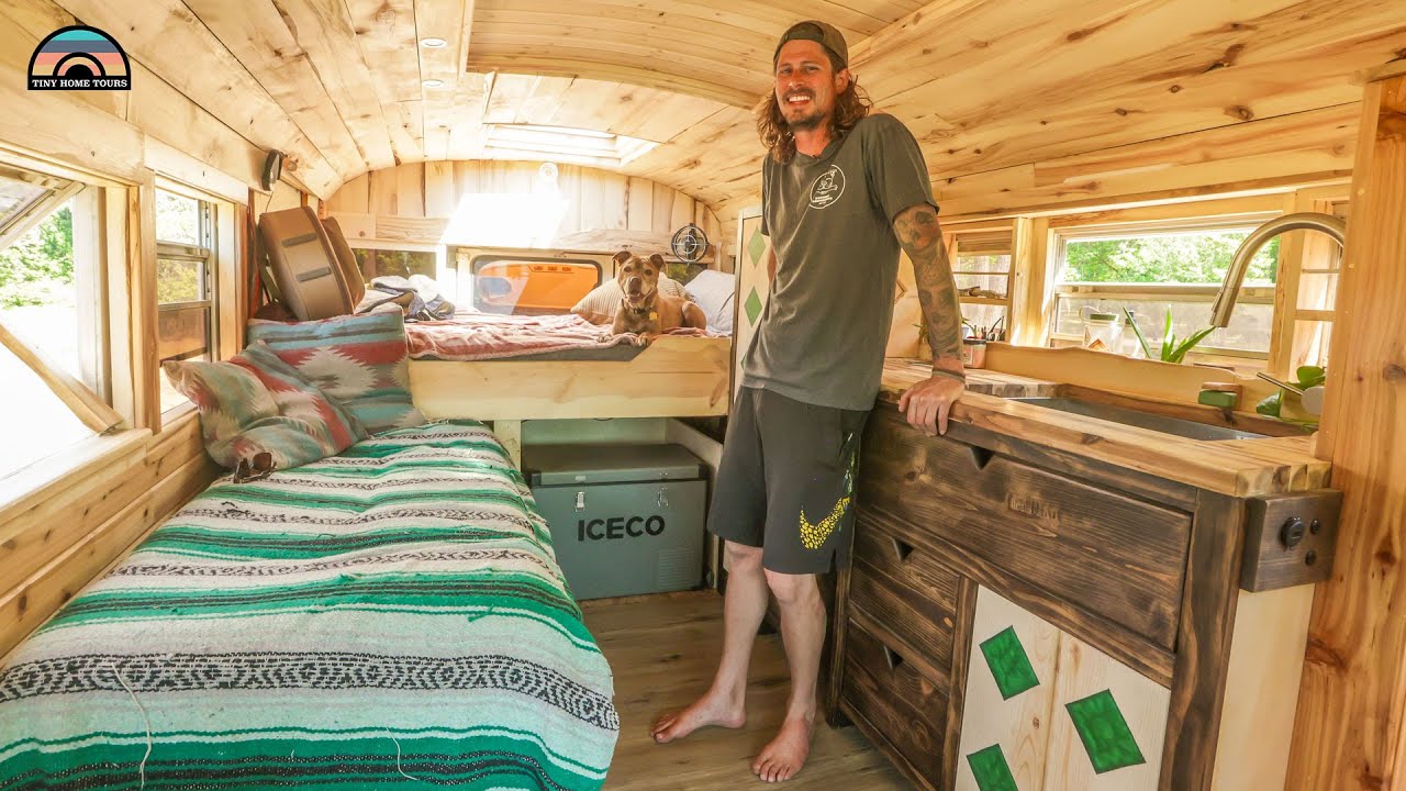 Self Built Toxic Free Light-Filled Skoolie