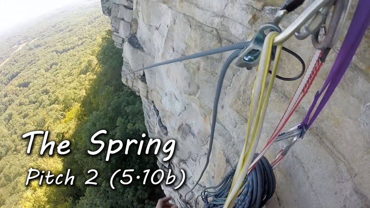 Trad Climbing on The Spring - Pitch 2 at The Gunks, NY