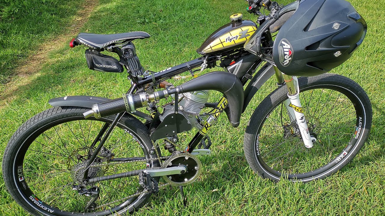 Motorized Bicycle with Jackshaft / Gears - Ritchey P29er #motorizedbicycle #motorizedbike #gasbike