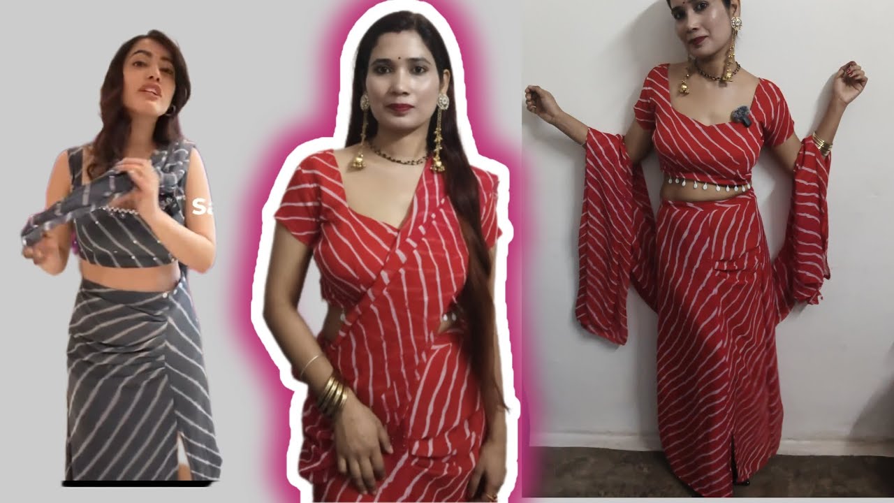13/100 day of Outfit from stitching buy Nisha 😍🤞5miter😍 saree se banaya kaisa laga 🥰
