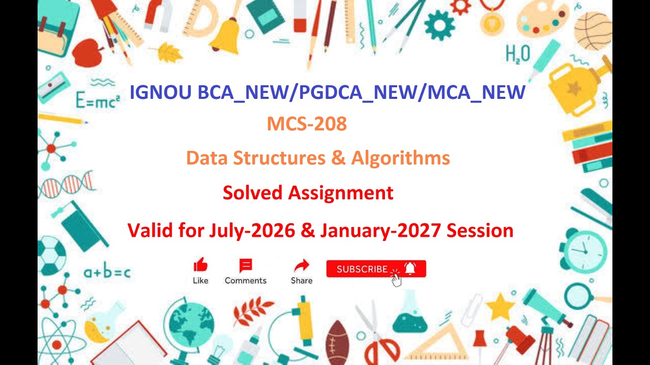 MCS 208 SOLVED ASSIGNMENT | IGNOU MCS 208 Solved Assignment July 2026 & Jan 2027 | BCA_NEW | PGDCA