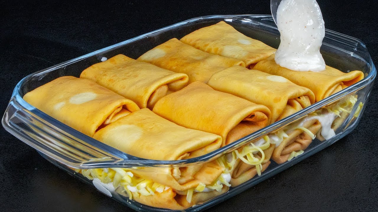 Cu pui si ciuperci. Cele mai cremoase clatite, potrivite si pentru masa de sarbatoare