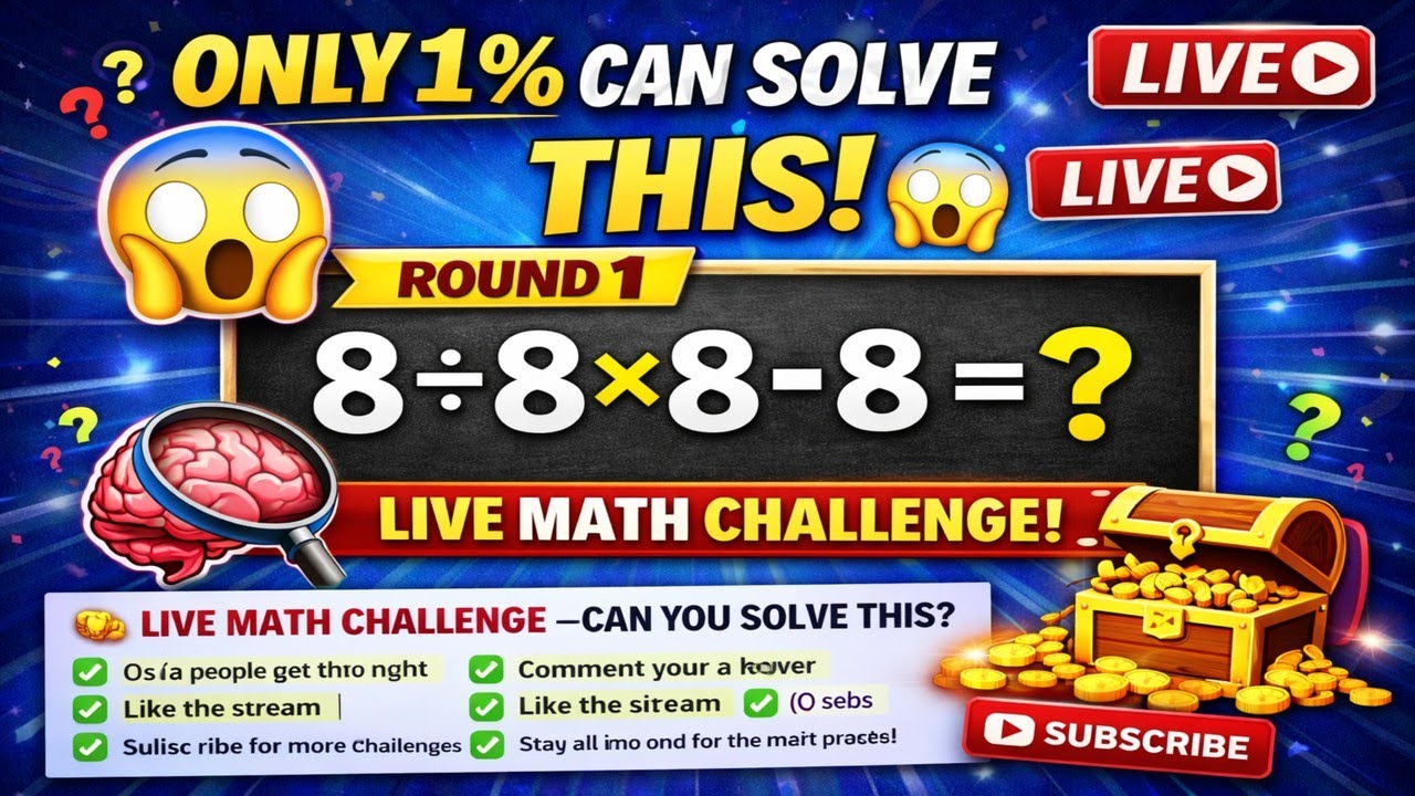 ONLY 1% CAN SOLVE THIS 😱 LIVE MATH CHALLENGE (No Calculator!)