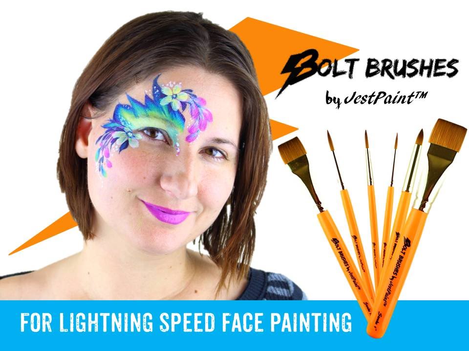 Bolt Face Painting Brushes demo by Anna Wilinski