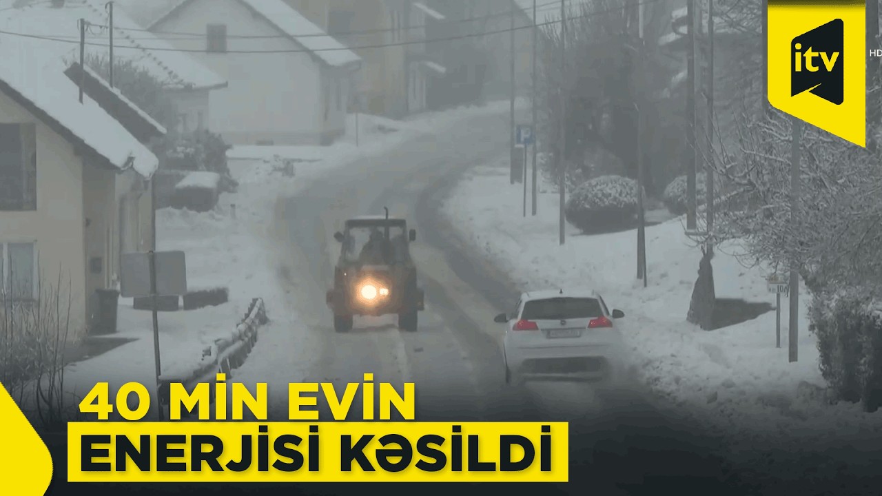 Sloveniyaya yağan qar fəsadlara yol açdı: nəqliyyatın hərəkəti dayandı