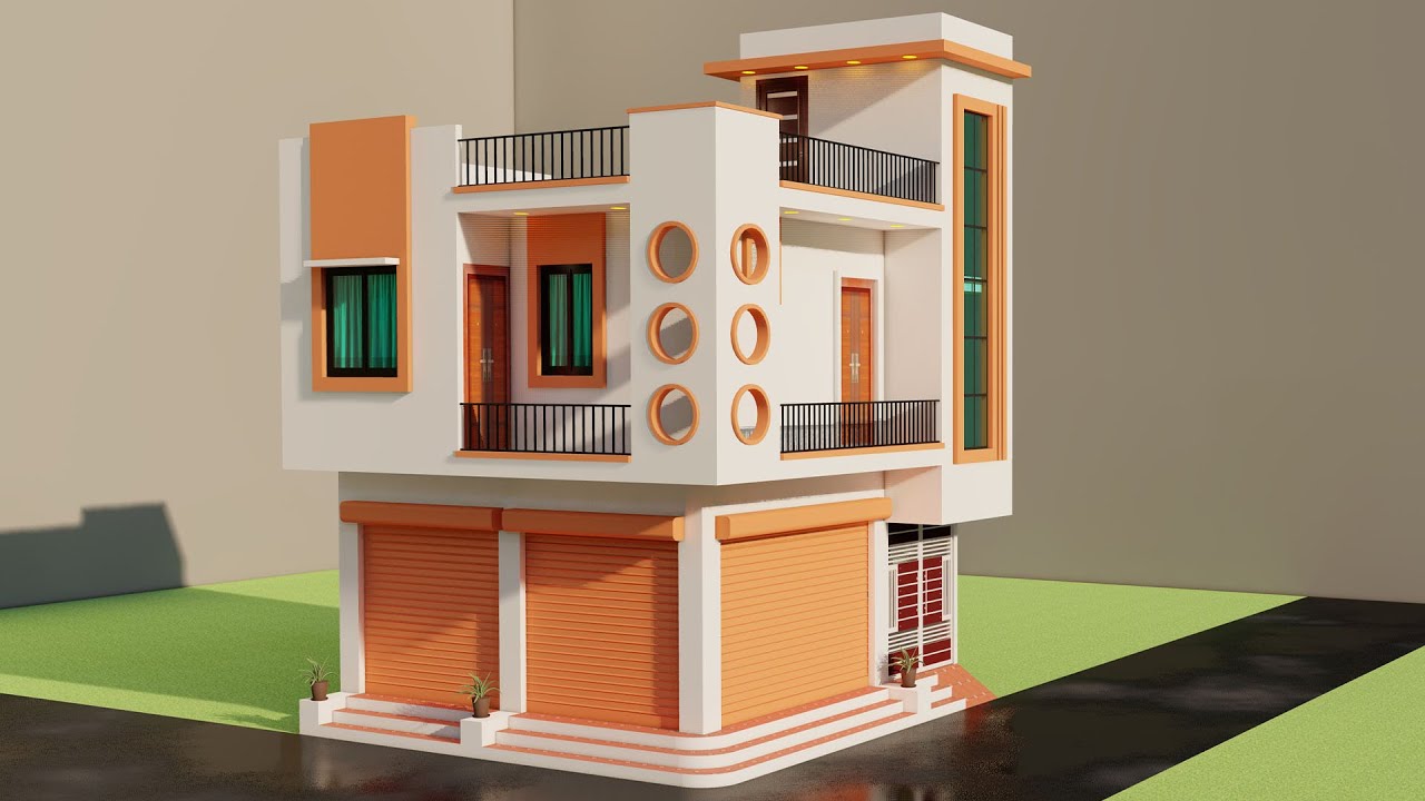 Small Corner Shop With House Plan,20x20 dukan or makan ka naksha,400 sqft ghar ka naksha