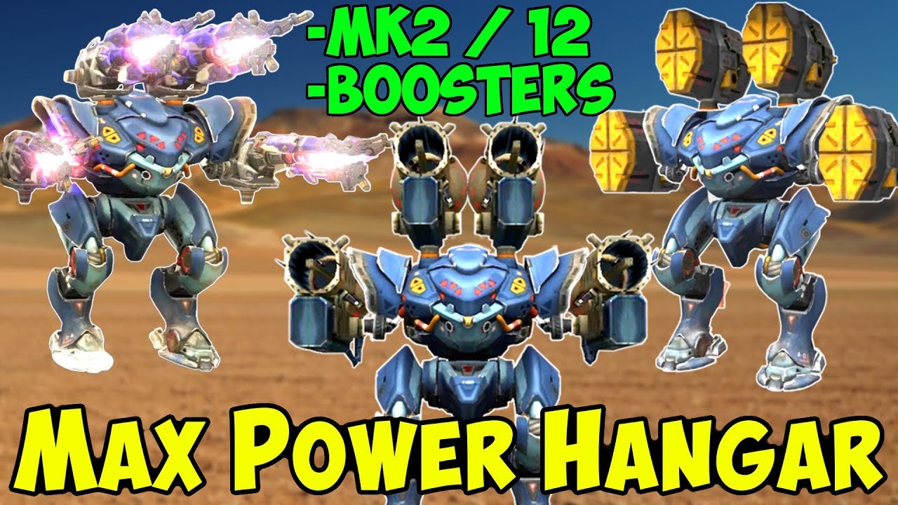 Mk2 /12 & All Boosters Max Power War Robots Hangar Gameplay - WR
