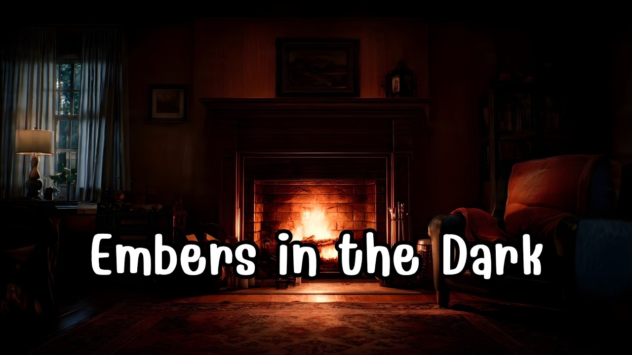 Dark Fireplace for Deep Sleep 🔥 Soft Whisper Female Voice | Warm Night Ambience (1 Hour)