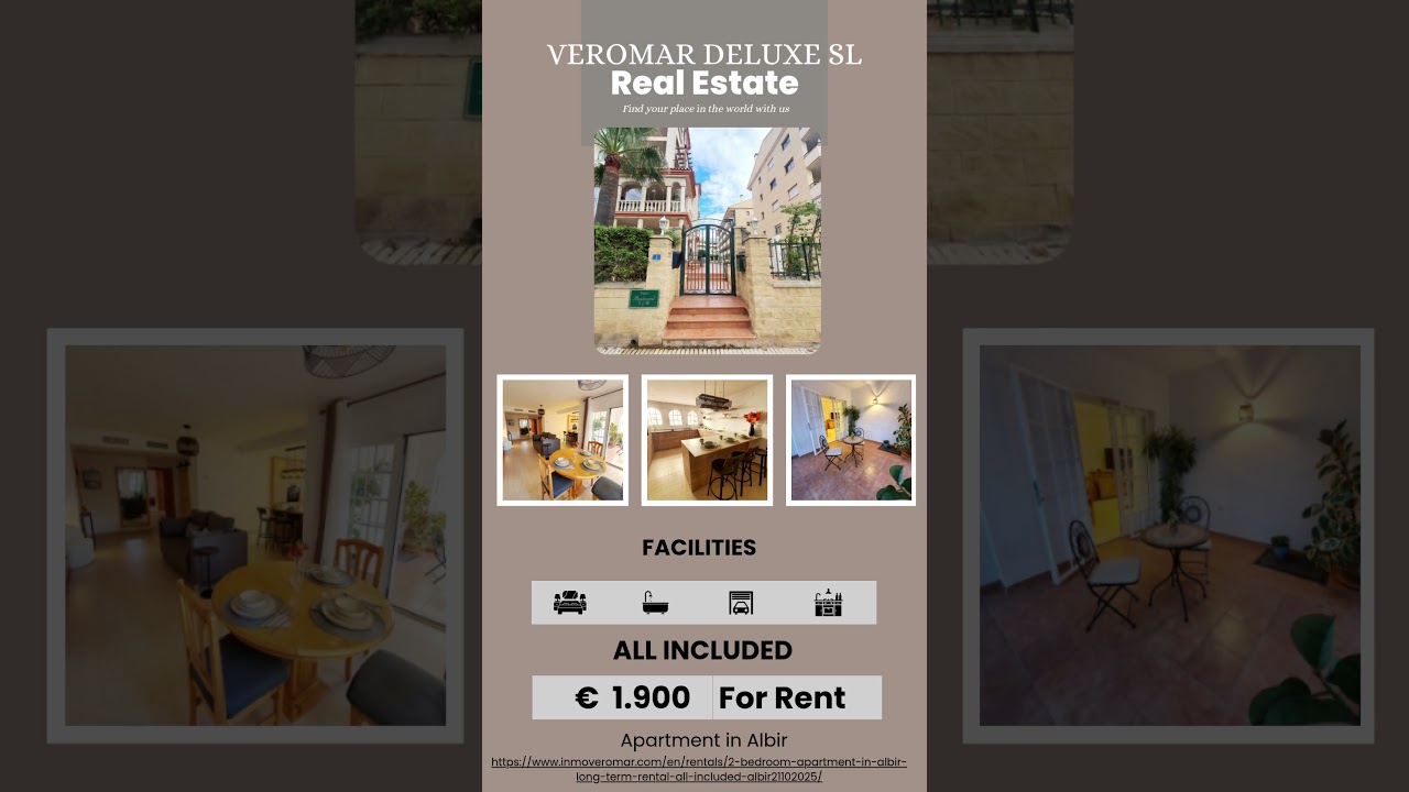 2 Bedroom Apartment in Albir   Long Term Rental  ALL INCLUDED #agenciainmobiliaria #veromardeluxe