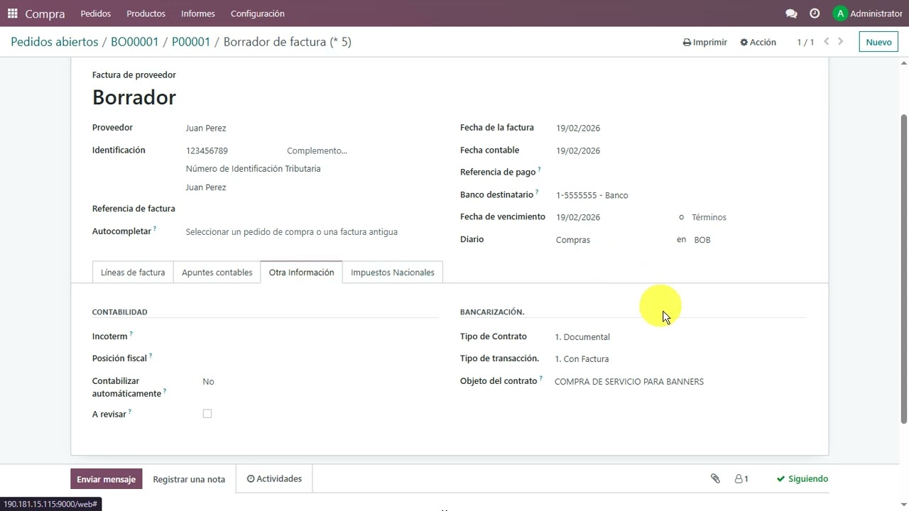 Reporte de bancarización en ODOO versión 16