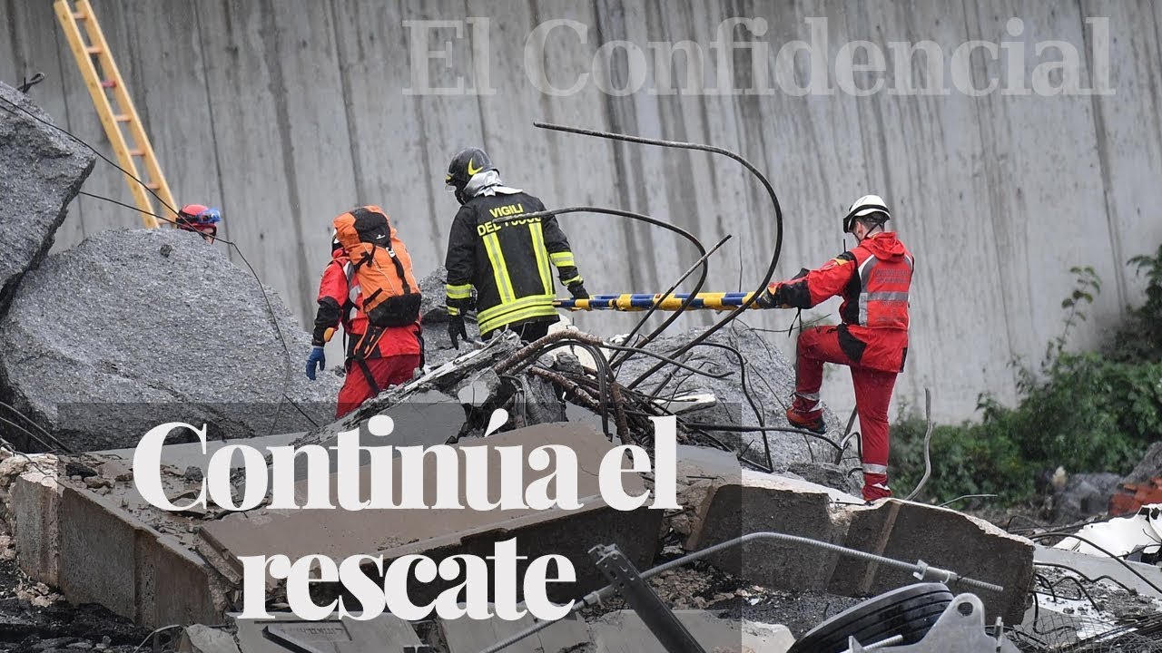 Continúan las labores de rescate en Génova tras la caída del puente Morandi