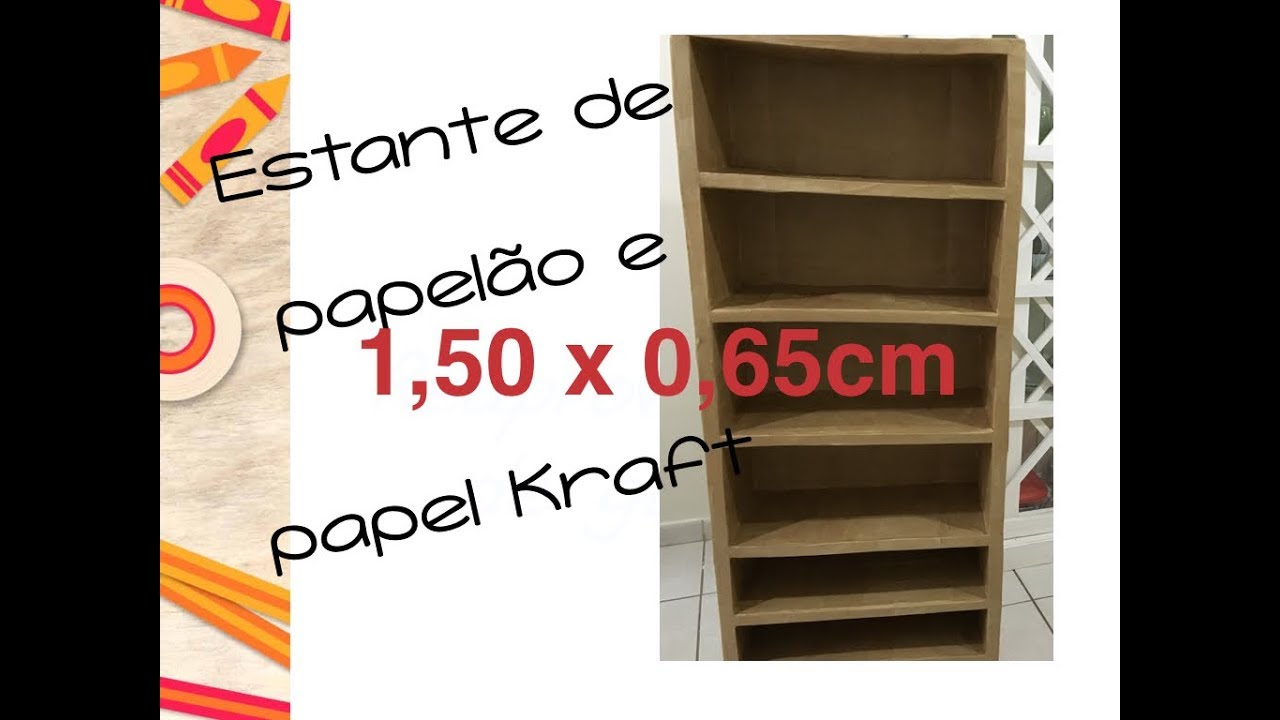 Estante de papelão e papel kraft ✂️ Arte&Fatos Canal da Julani