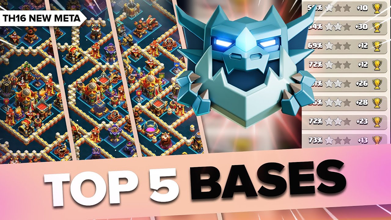 Top 5 TH16 Ranked Mode Defenses You Need | Best Trophy Pushing Bases