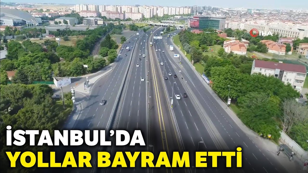 İstanbul’da Boş Kalan Yollar Havadan Görüntülendi