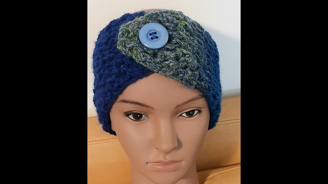 Siren Button Head Band or Ear Warmer Loom Knit