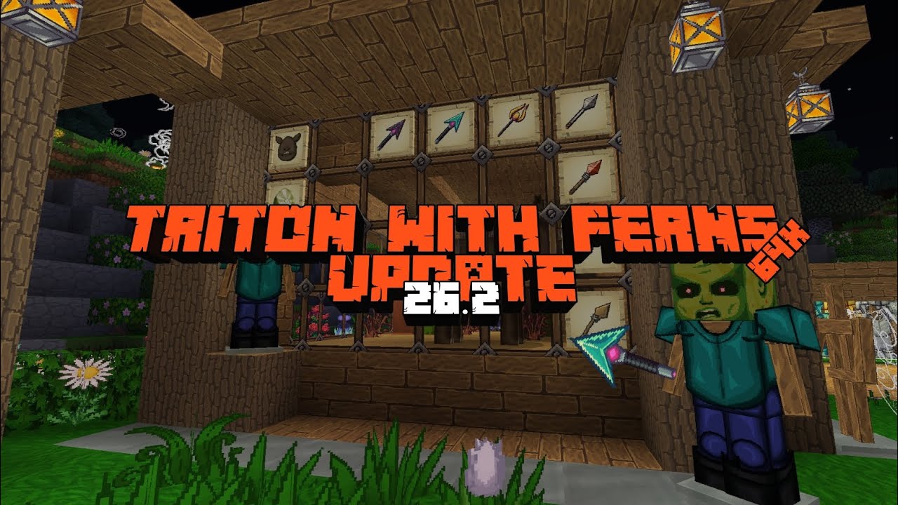 Triton With Ferns Update Texture Pack, Smooth & HD. MCPE 26.0+