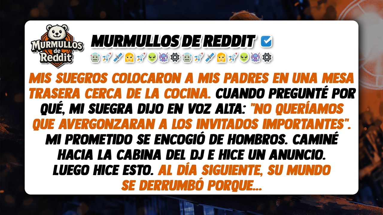 Mis suegros sentaron a mis padres en una mesa trasera cerca de la cocina. Entonces mi suegra...