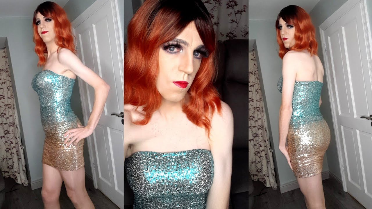 Elegant Crossdresser Michelle Diaz Stuns in Gorgeous Sequin Dress