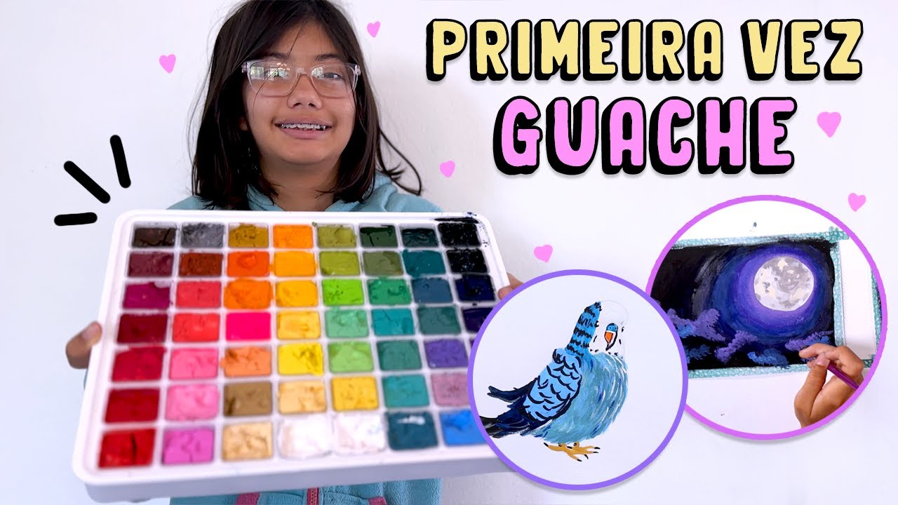 PRIMEIRA VEZ DA HELENA PINTANDO COM GUACHE PROFISSIONAL - SERÁ QUE FICOU BOM?