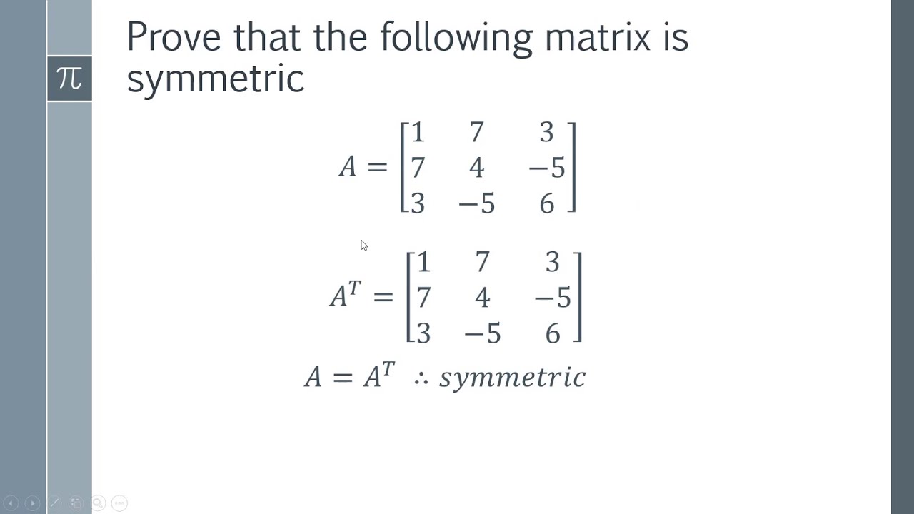 How to Prove a Matrix is Symmetric