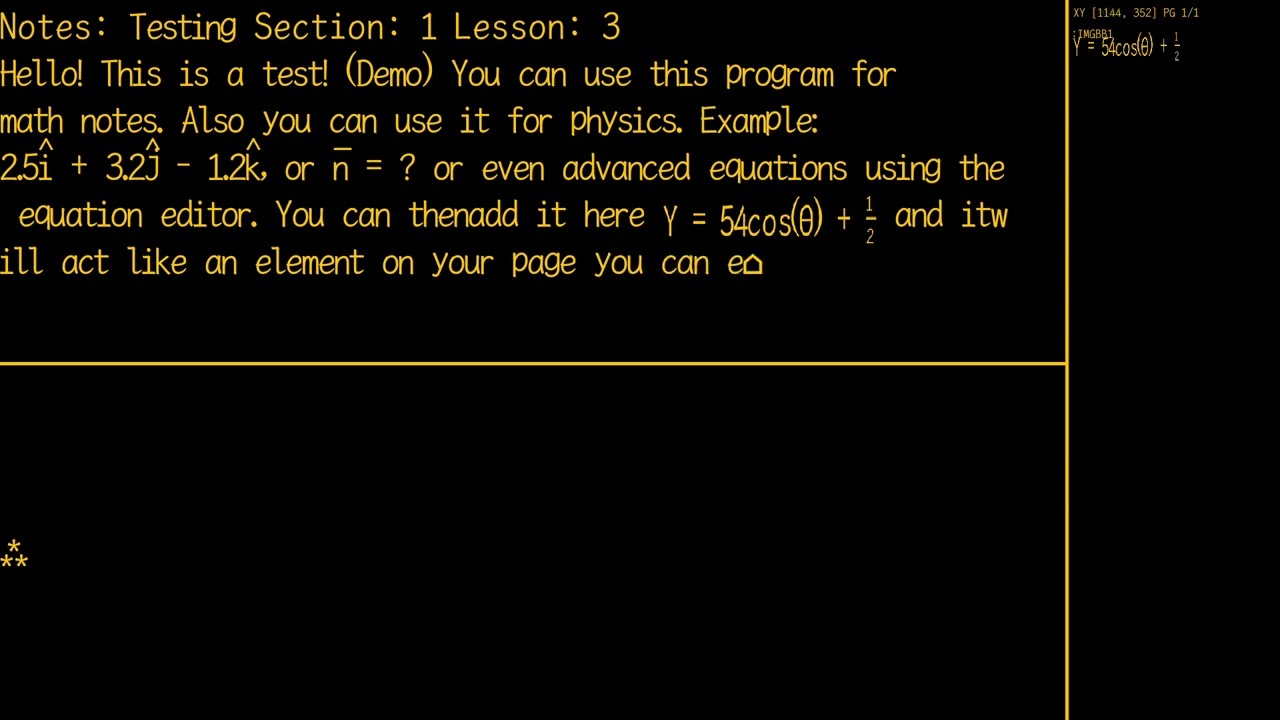 VectorScript: Math and Physics Note Taking Program
