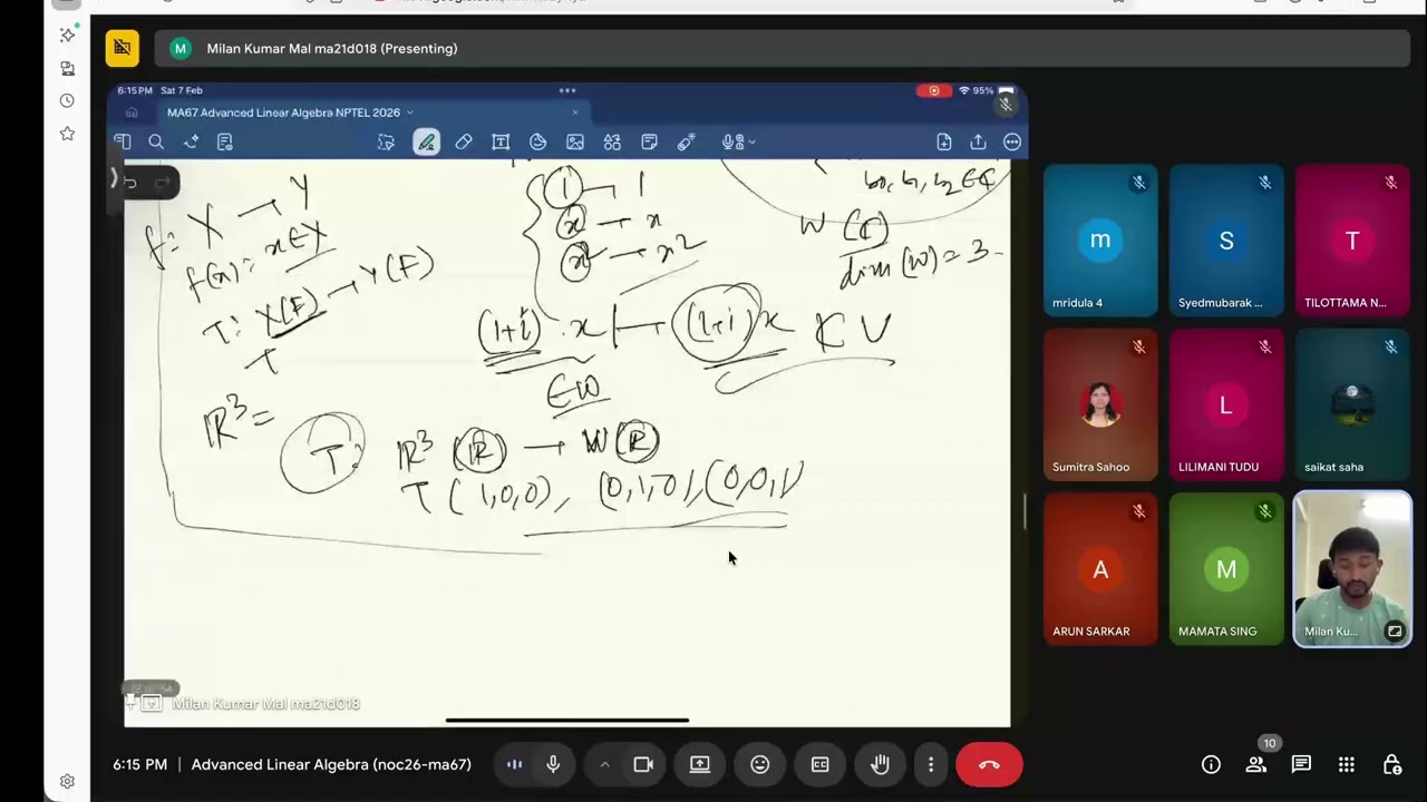 Live Tutorial Session 3 | NPTEL noc26_ma67| Advanced Linear Algebra