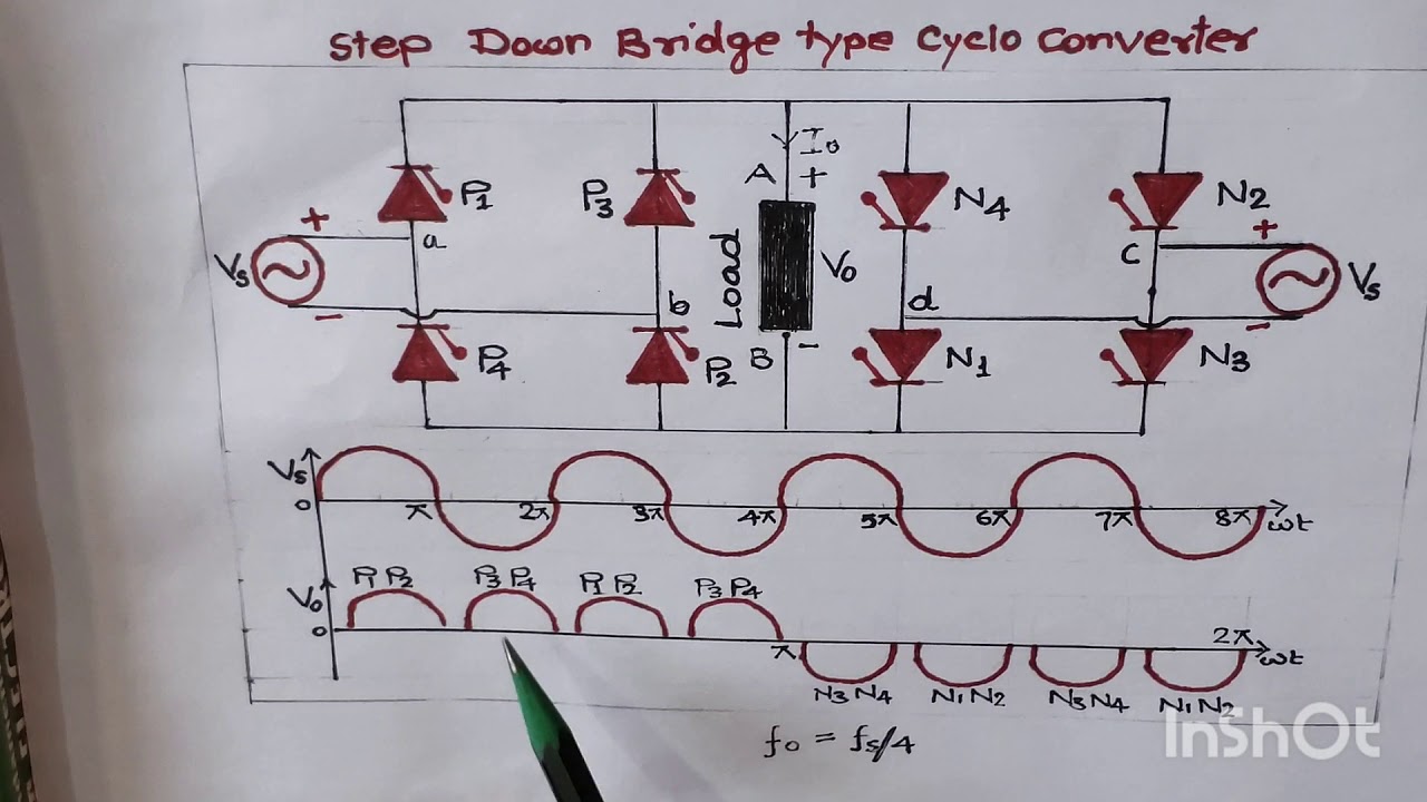 Single Phase Step Down Bridge type Cyclo Converter