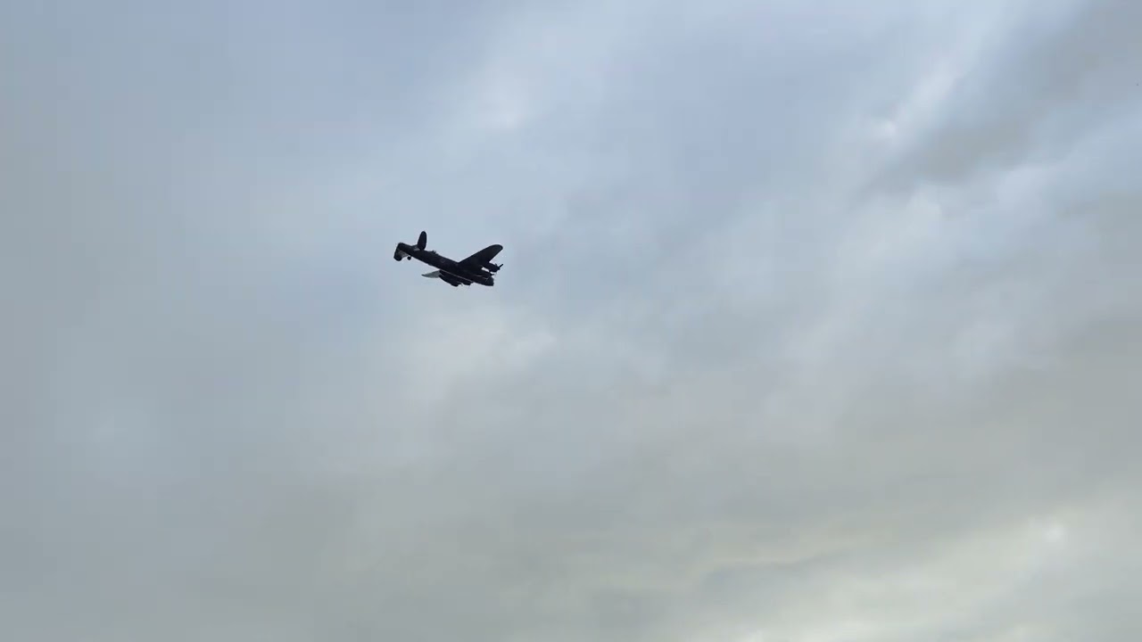 The Lancaster flying over Blyton park formally RAF Blyton for the 80th anniversary of OP Chastise.