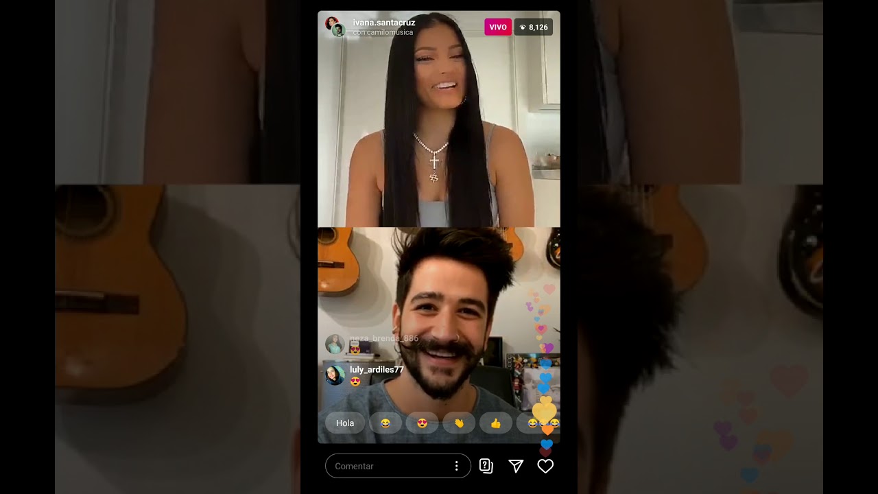 Camilo Echeverri y Ivana Santacruz live Instagram