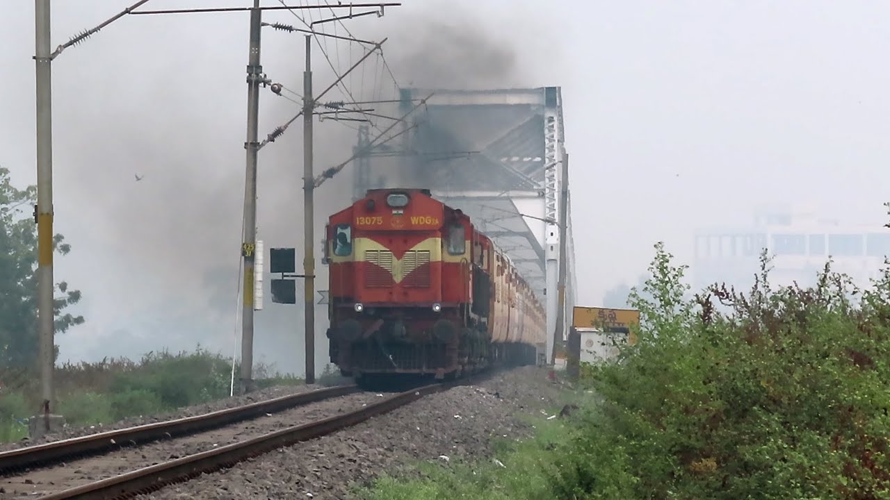 Trains on KRISHNA River Railway Bridge | Rajdhani + Kerala + CAPE SF and More | Indian Railways