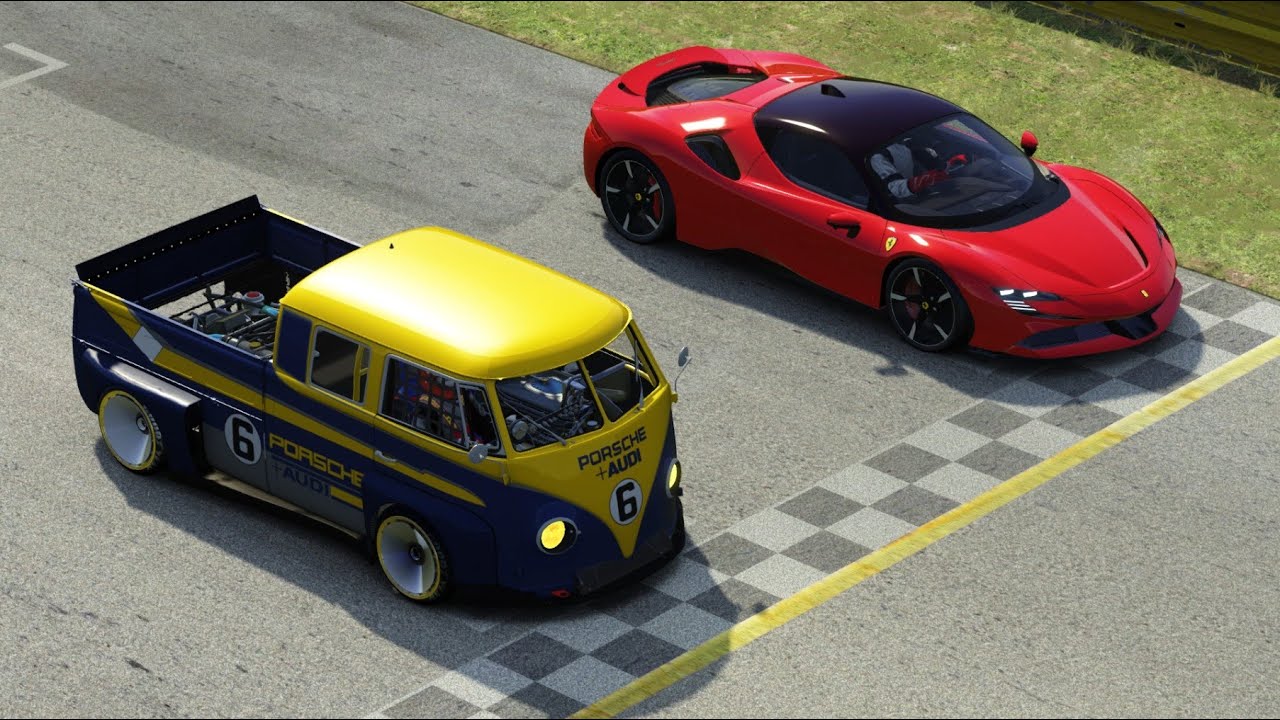 Volkswagen T1 Transporter LM917K vs  Ferrari SF90 Stradale at Monza Full Course