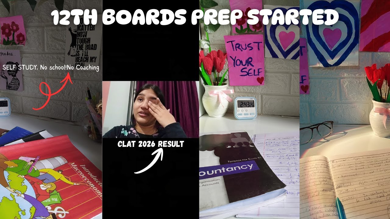 12TH Boards Prep Started 📖📑, No schooling! || CLAT 2026 result out!