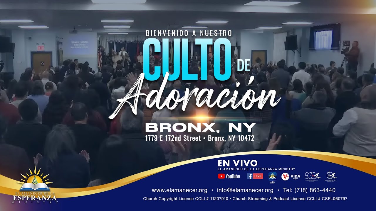 Culto de Adoración en vivo - Jueves 19 de Febrero, 2026 • Bronx, NY