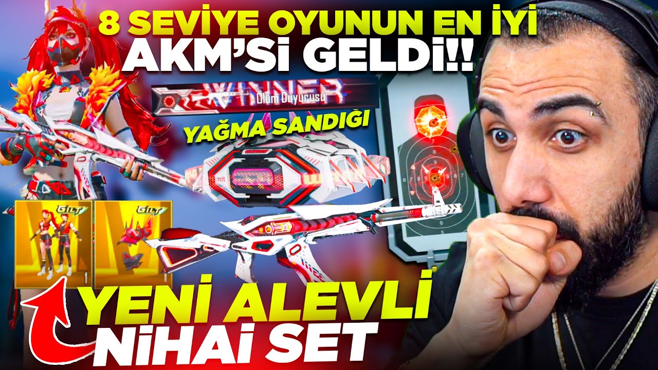 GELMİŞ GE&Ccedil;MİŞ EN İYİ 8 SEVİYE AKM GELDİ FULLEDİK!! 😮 YENİ ALEVLİ NİHAİ SET EFSANE! | PUBG MOBILE