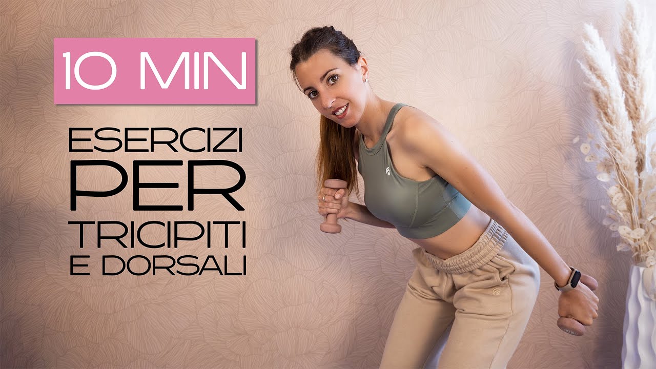 Esercizi per TRICIPITI e DORSALI, da fare a casa con pesetti.