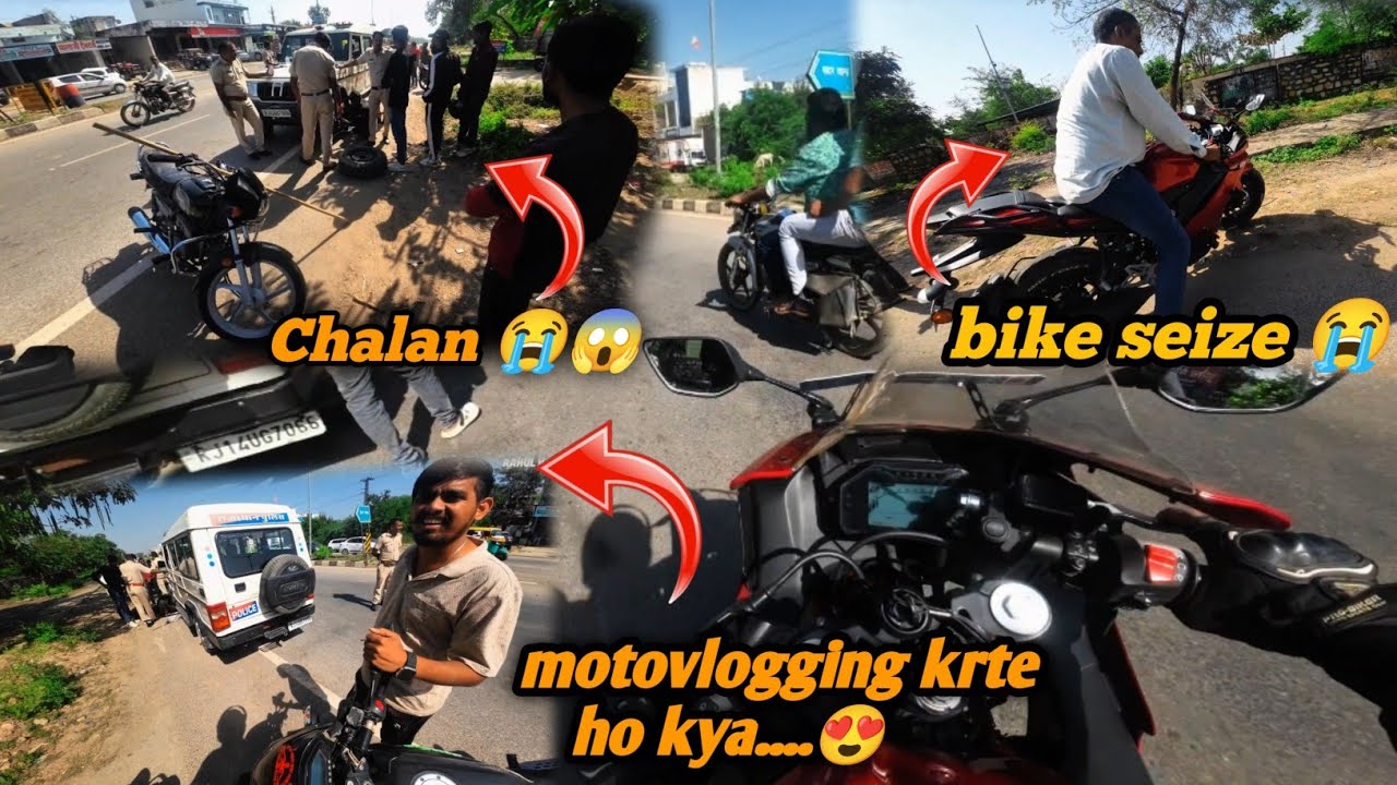 Ep-2 || police ne bike seize 😭 kr diya💔|| challan....?😱|| R15V4 red || Rahul vlog 09 