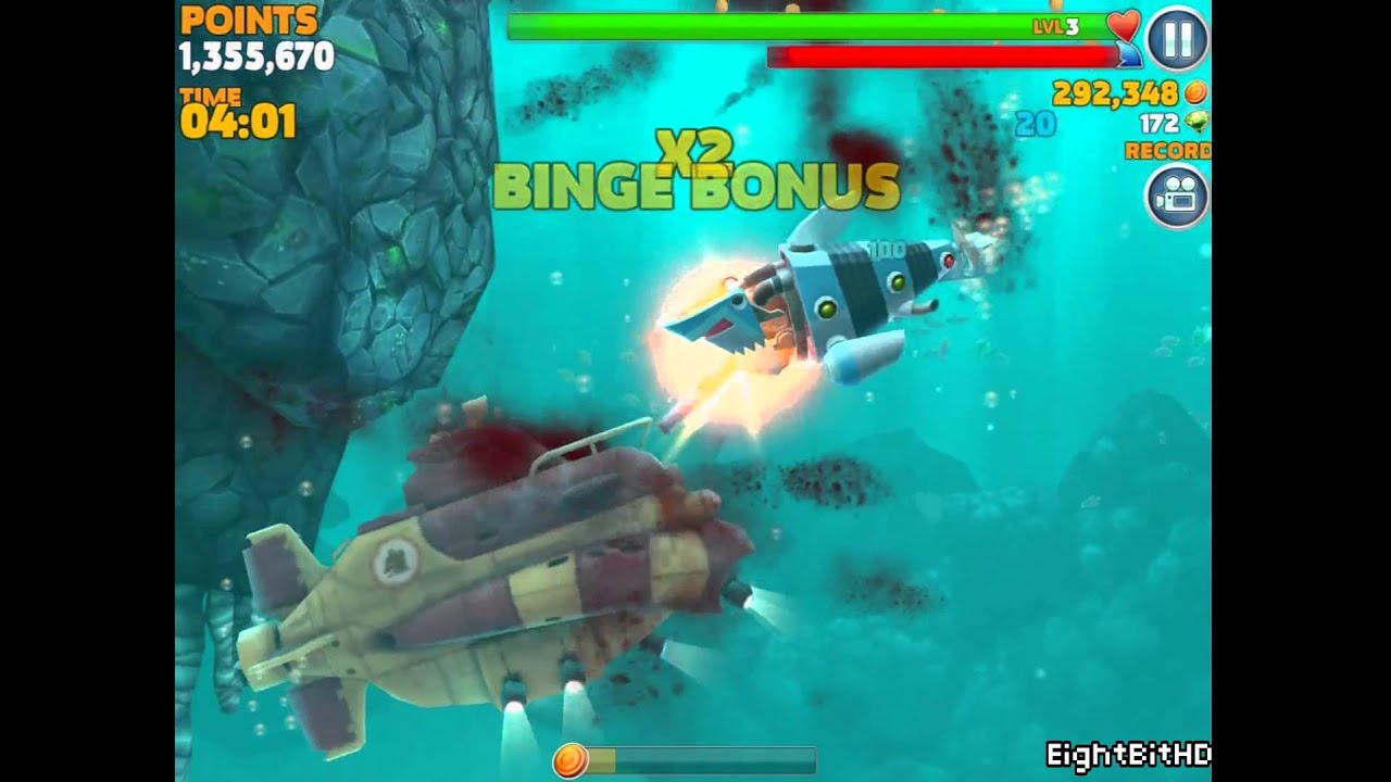 Hungry Shark Evolution (Robo-Shark) Gameplay