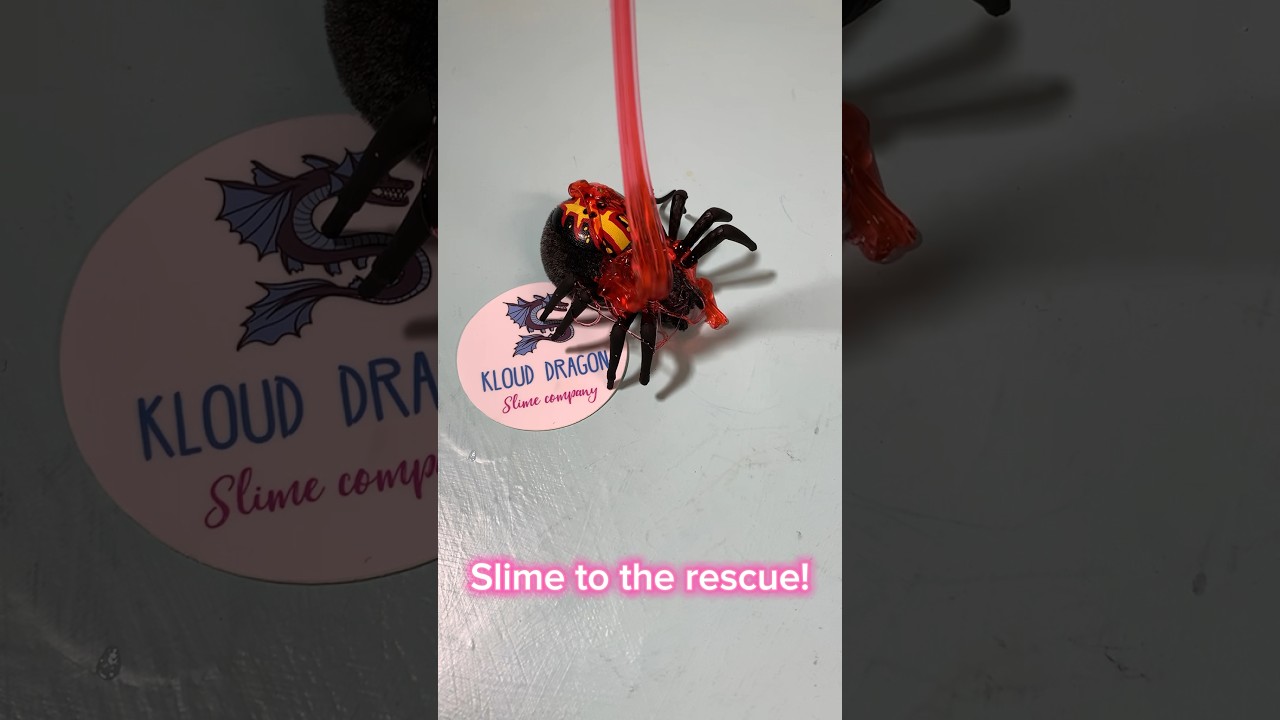 Do spiders 🕷️ terrify you? Slime to the rescue! #slimes #makingslime #slimevideo