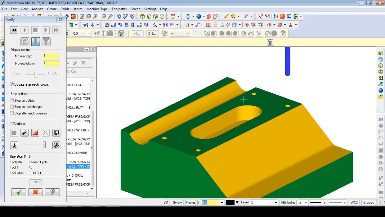 Mecanizado de superficies con mastercam 3. Drill - Contour