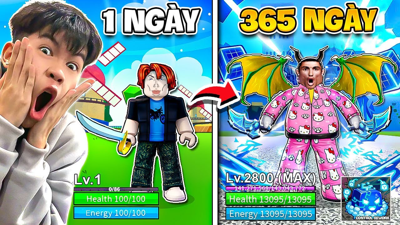 EM VANH ĐĂNG NHẬP ACC BLOX FRUIT 1 NGÀY VS 365 NGÀY | CÁI KẾT KHÔNG TƯỞNG ???