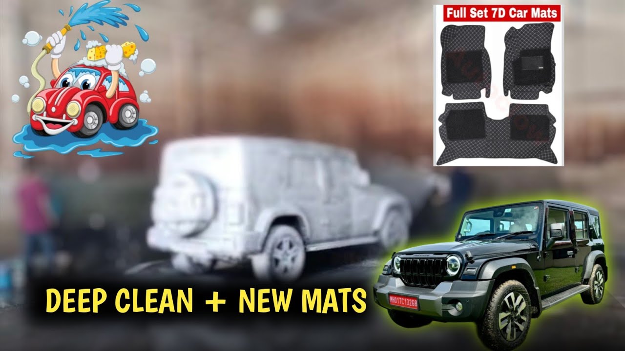 🚙✨ Mahindra Thar Roxx Wash & New Floor Mats Upgrade | Sunil Car Care ✨🚙