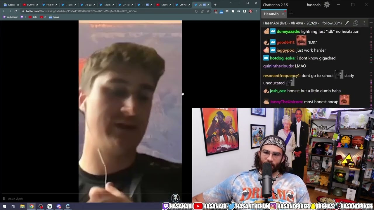 Hasan Went On The Macrodosing Podcast With PFTCommenter and Arian Foster | Hasanabi New Audiences