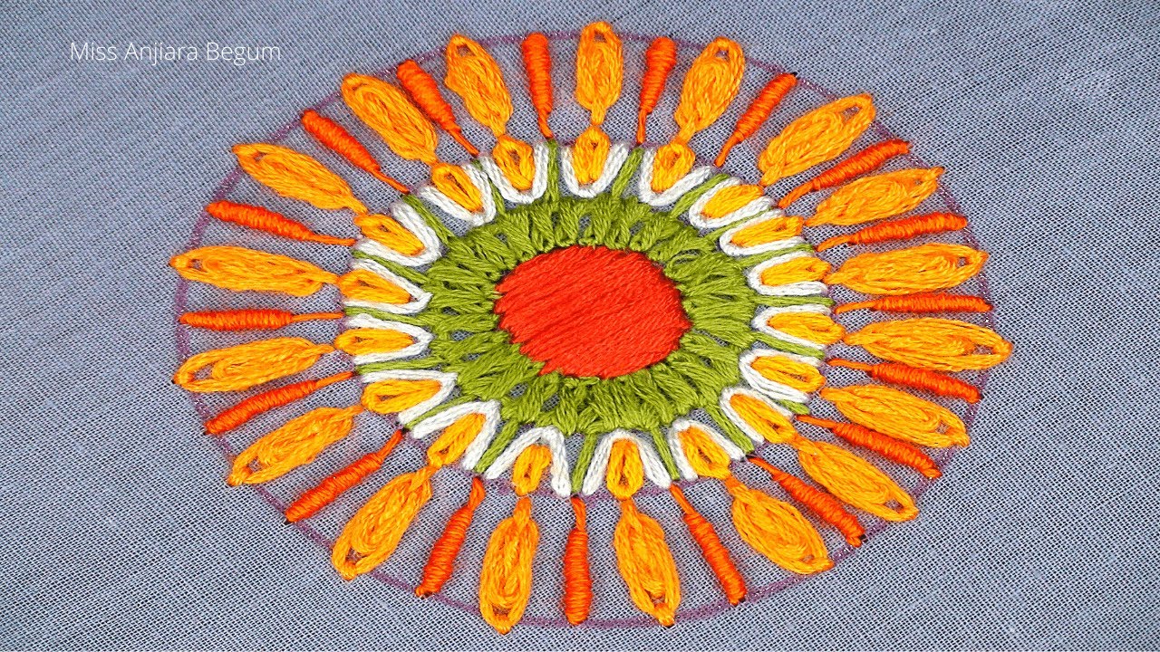 Hand Embroidery Stitch Fun, Different Types of Embroidery Stitch, Circle Designs-514