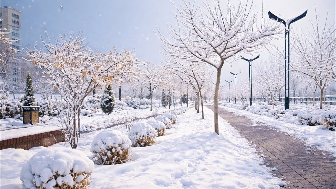 ❄️بیا باهم تو هوای برفی یکم قدم بزنیم |Walking in the Snow ❄️☃️