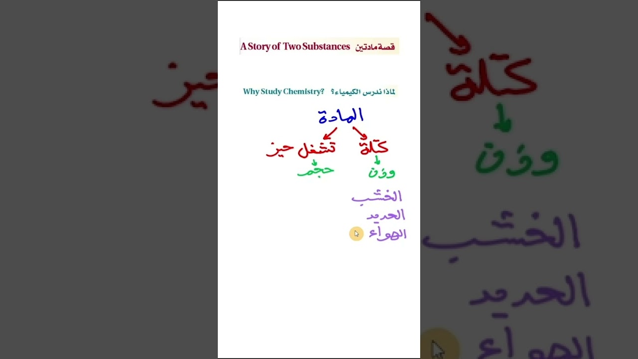 (كيمياء1) قصة مادتين: لماذا ندرس الكيمياء؟