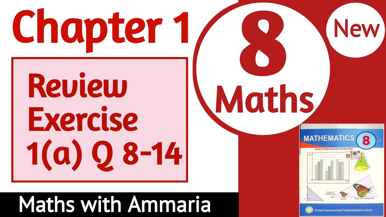 Class 8 Math  Review Exercise 1a Q 8 to 14 solved | 8th Class Math Review Ex 1a solution | New Book