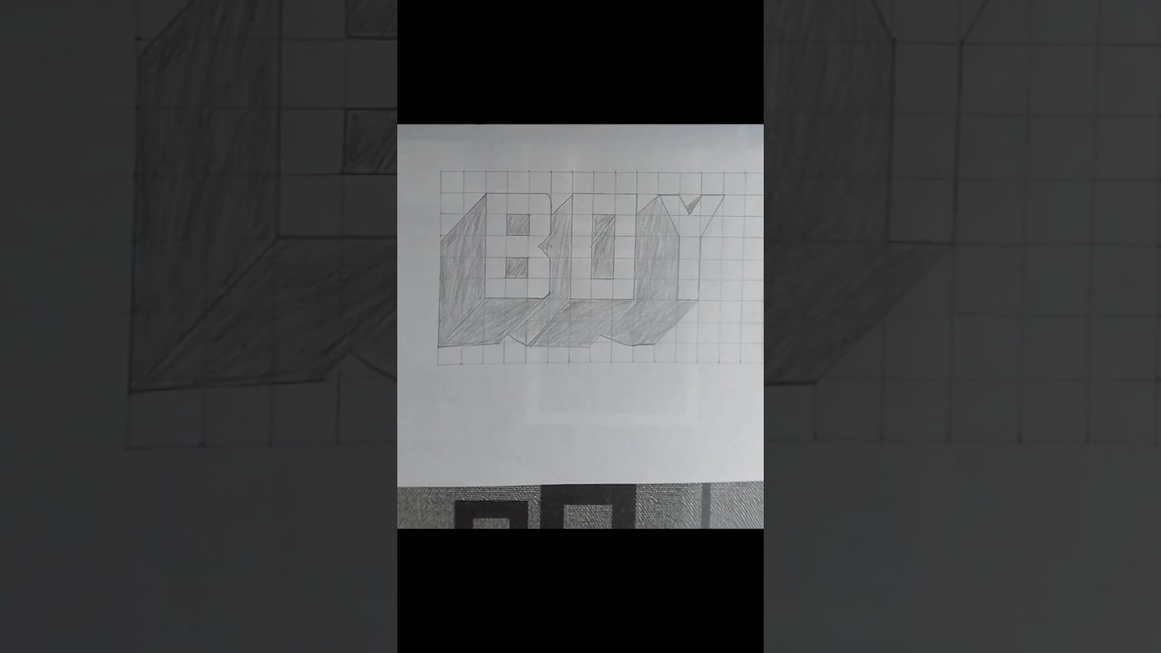 3d illusion || 3d letter boy drawing 