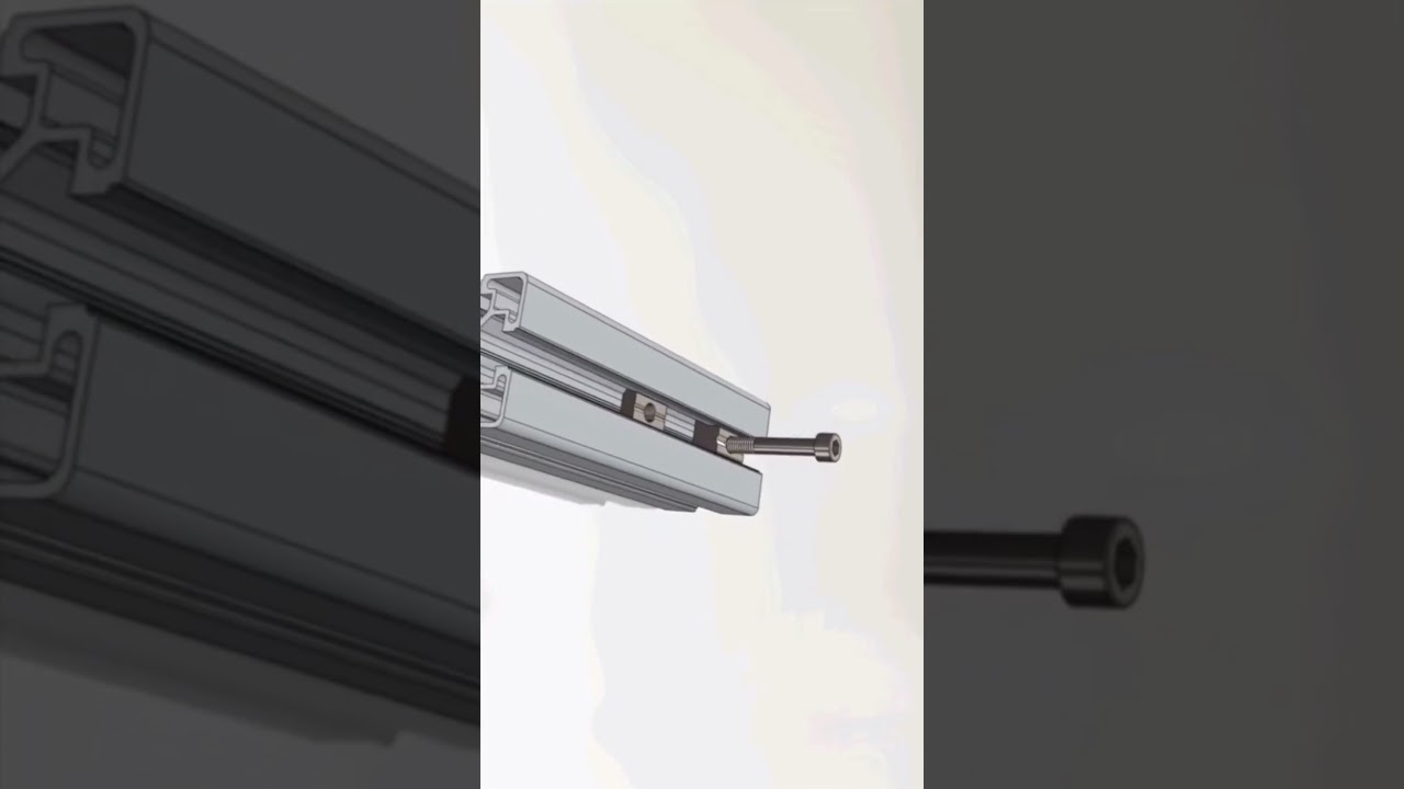 Animation of the installation of T-Nut Sliding Nut T-Slot Nut for Aluminum Extrusion Profile