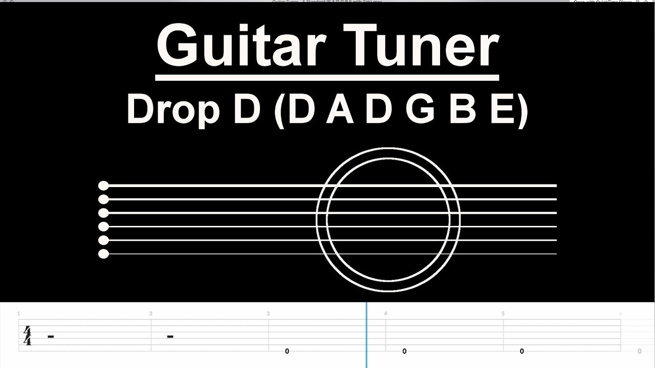 Guitar Tuner - Drop D (D A D G B E with Tab)